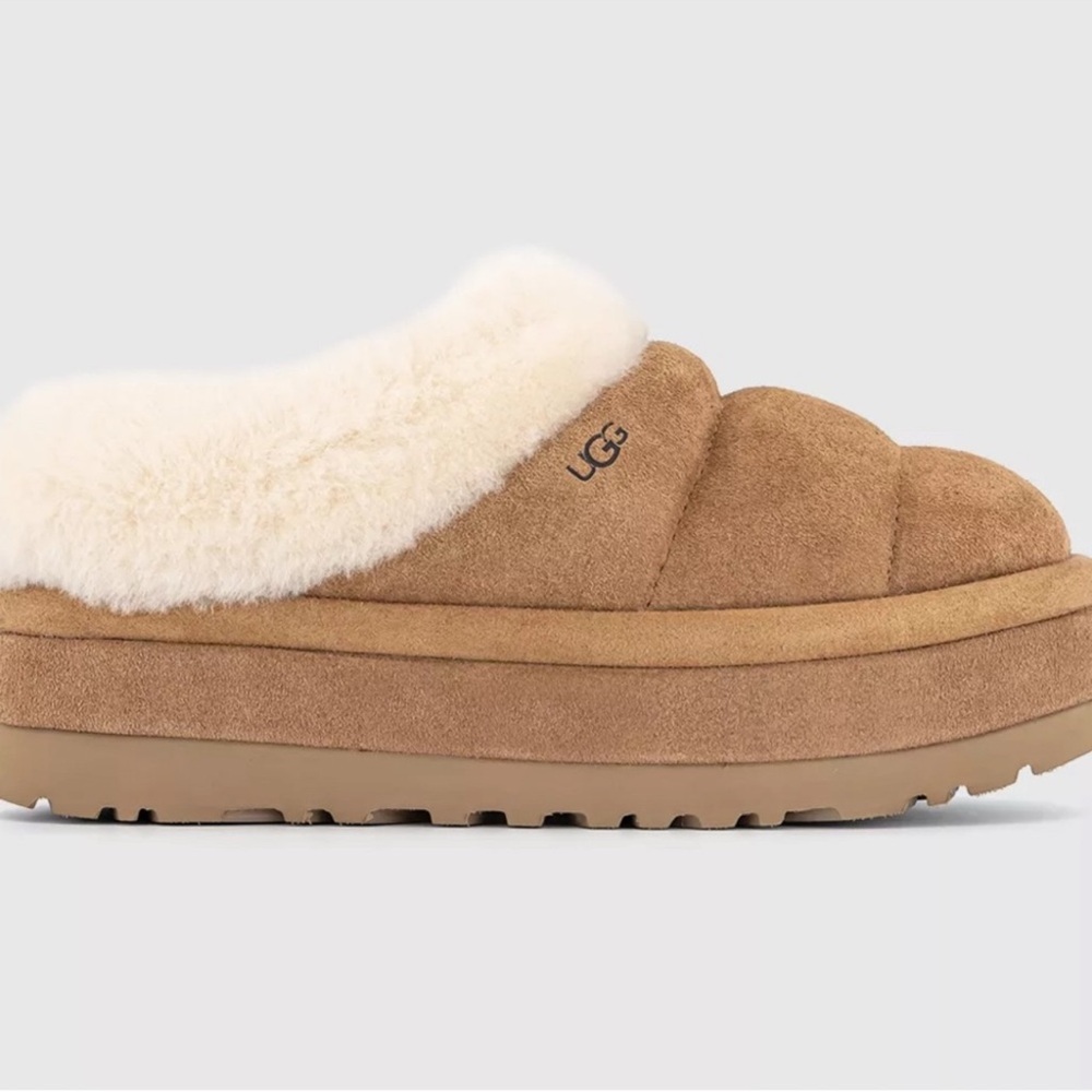 UGGs Tazzlita Tan Cream Slippers
Soft Suede Comfort